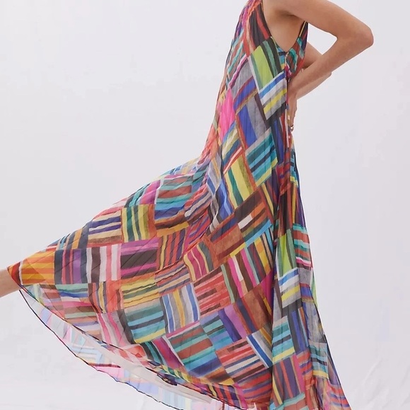 Anthropologie - Ranna Gill Colorful Geometric Maxi Dress size M - Picture 4 of 7